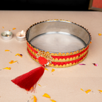Karwa Chauth Thali Set with Customized Couple Photo | Designer Karvachauth Pooja Thali, & Channi