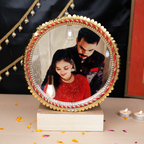 Karwa Chauth Personalized Photo Thali Set | Designer Karvachauth Pooja Thali, & Channi
