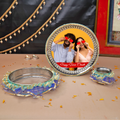 Karwa Chauth Personalized Photo Thali Set | Designer Karvachauth Pooja Thali, & Channi
