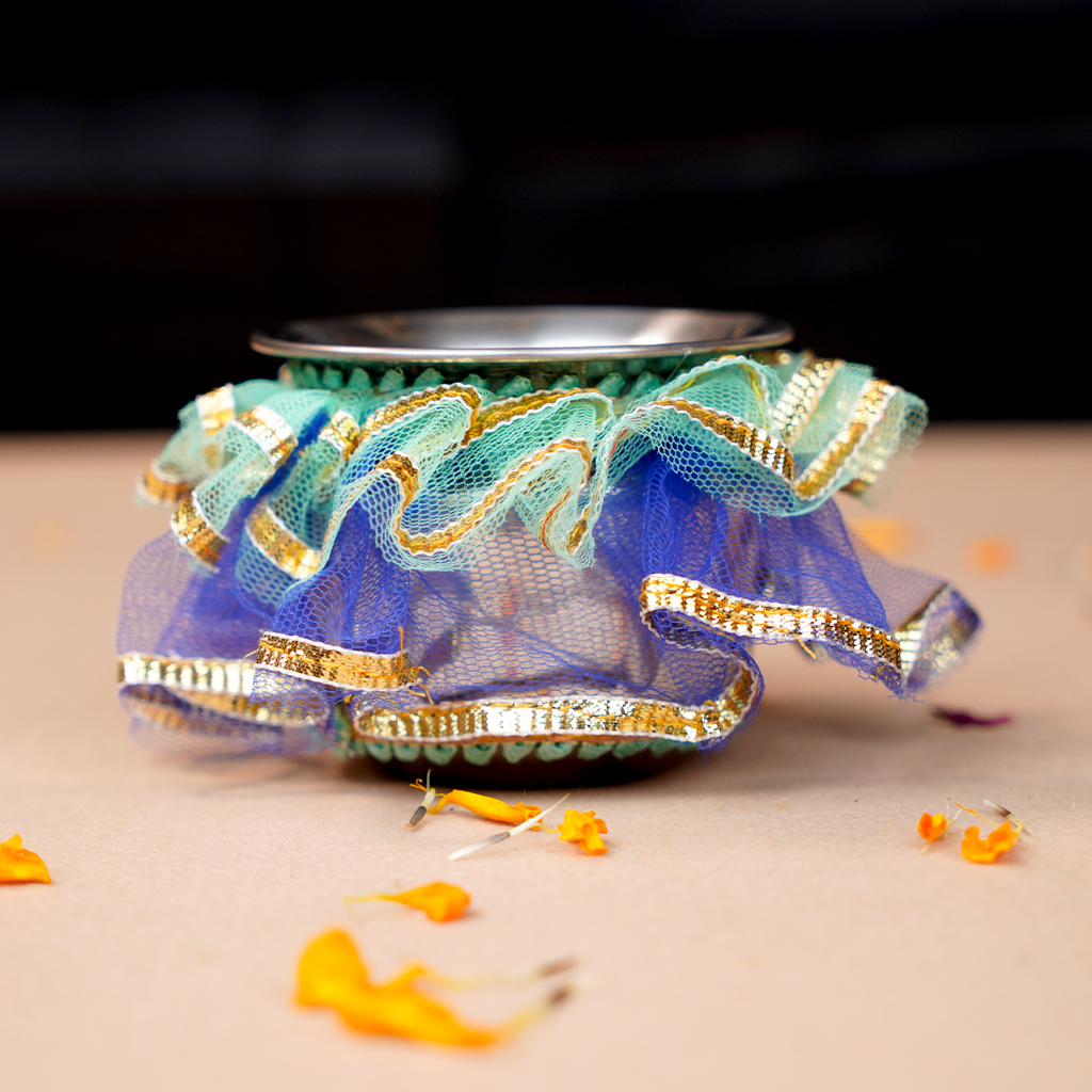 Karwa Chauth Personalized Photo Thali Set | Designer Karvachauth Pooja Thali, & Channi