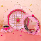 Premium Karwa Chauth Thali Set in Pink & Gold | Designer Karvachauth Pooja Thali, Channi & Diya | Elegant Bridal Gift for Wife