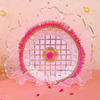 Premium Karwa Chauth Thali Set in Pink & Gold | Designer Karvachauth Pooja Thali, Channi & Diya | Elegant Bridal Gift for Wife