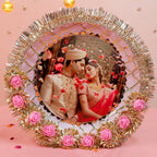 Personalized Karwa Chauth Thali Set with Photo - Premium Floral Design