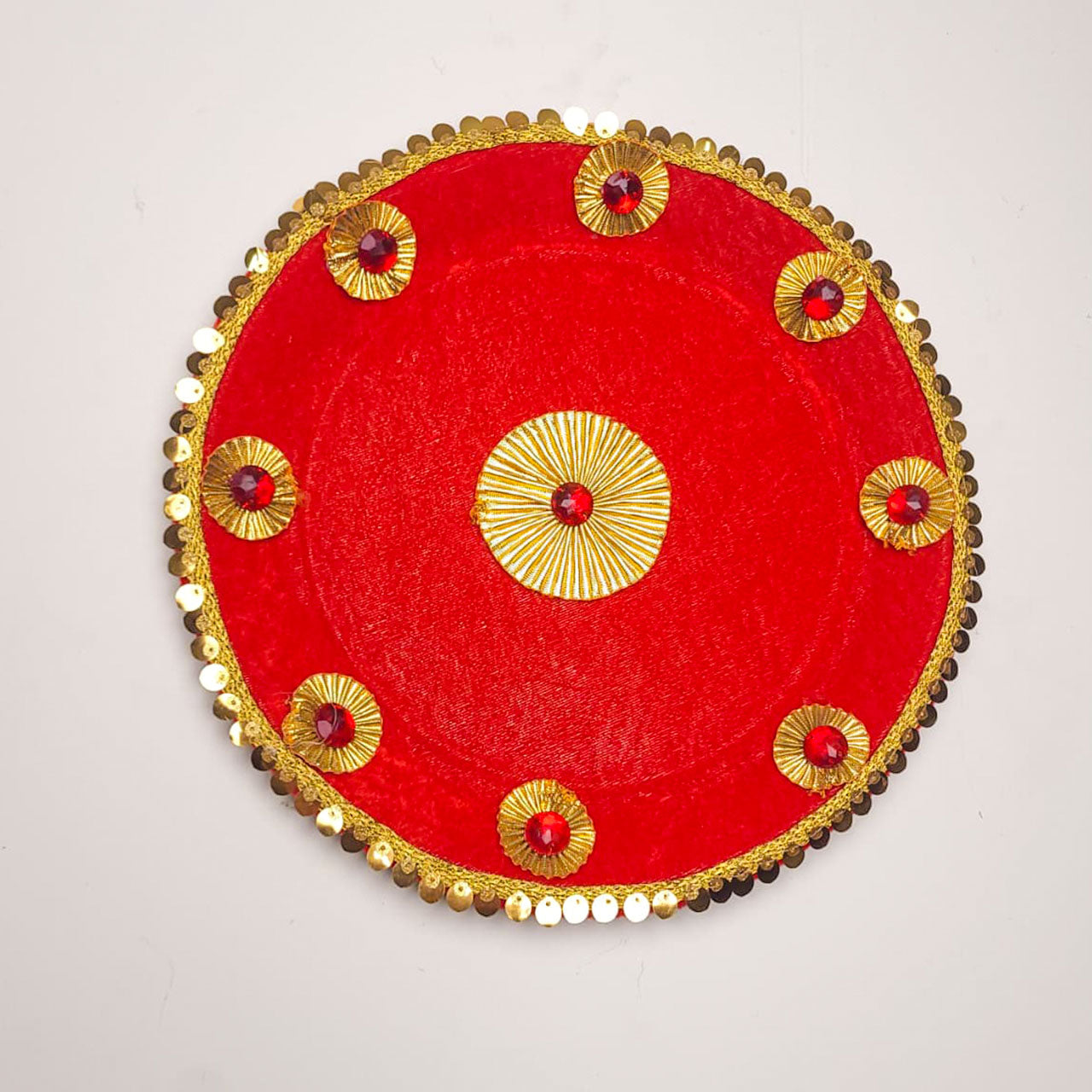 Royal Red Karwa Chauth Pooja Thali