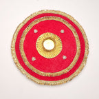 Designer Pink  Karwa Chauth Pooja Thali with Diya