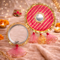 Elegant Pink & Gold Karwa Chauth Set