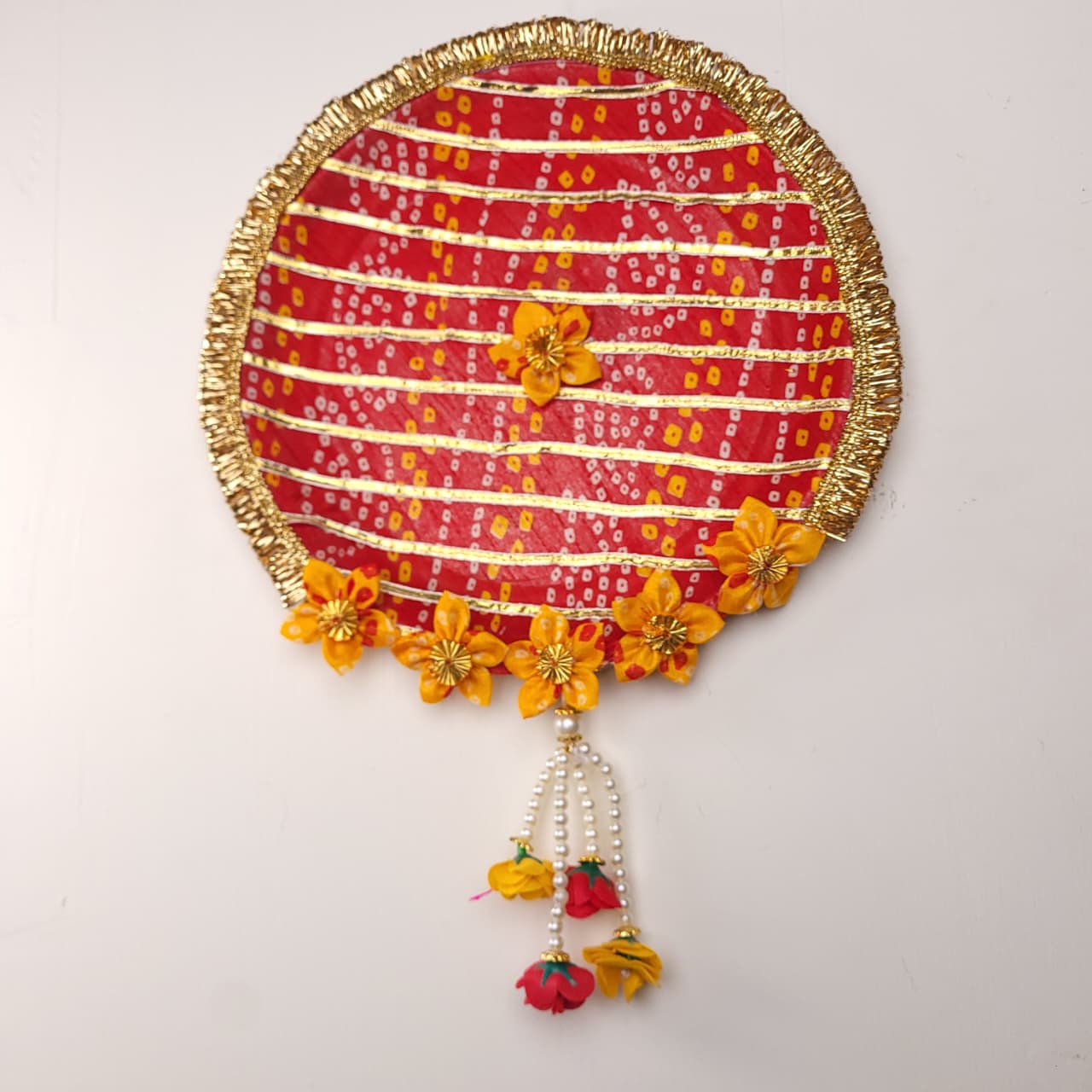 Red Designer Karwa Chauth Thali Set