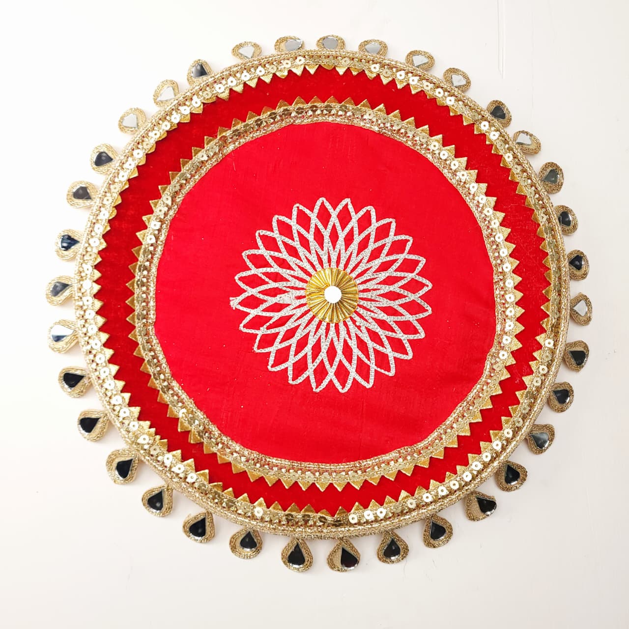 MyRoyal Red Lotus Mandala Karwa Chauth Thali