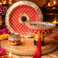 Premium Red & Gold Karwa Chauth Designer Thali Set
