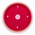 Royal Pink Velvet Karwa Chauth Thali