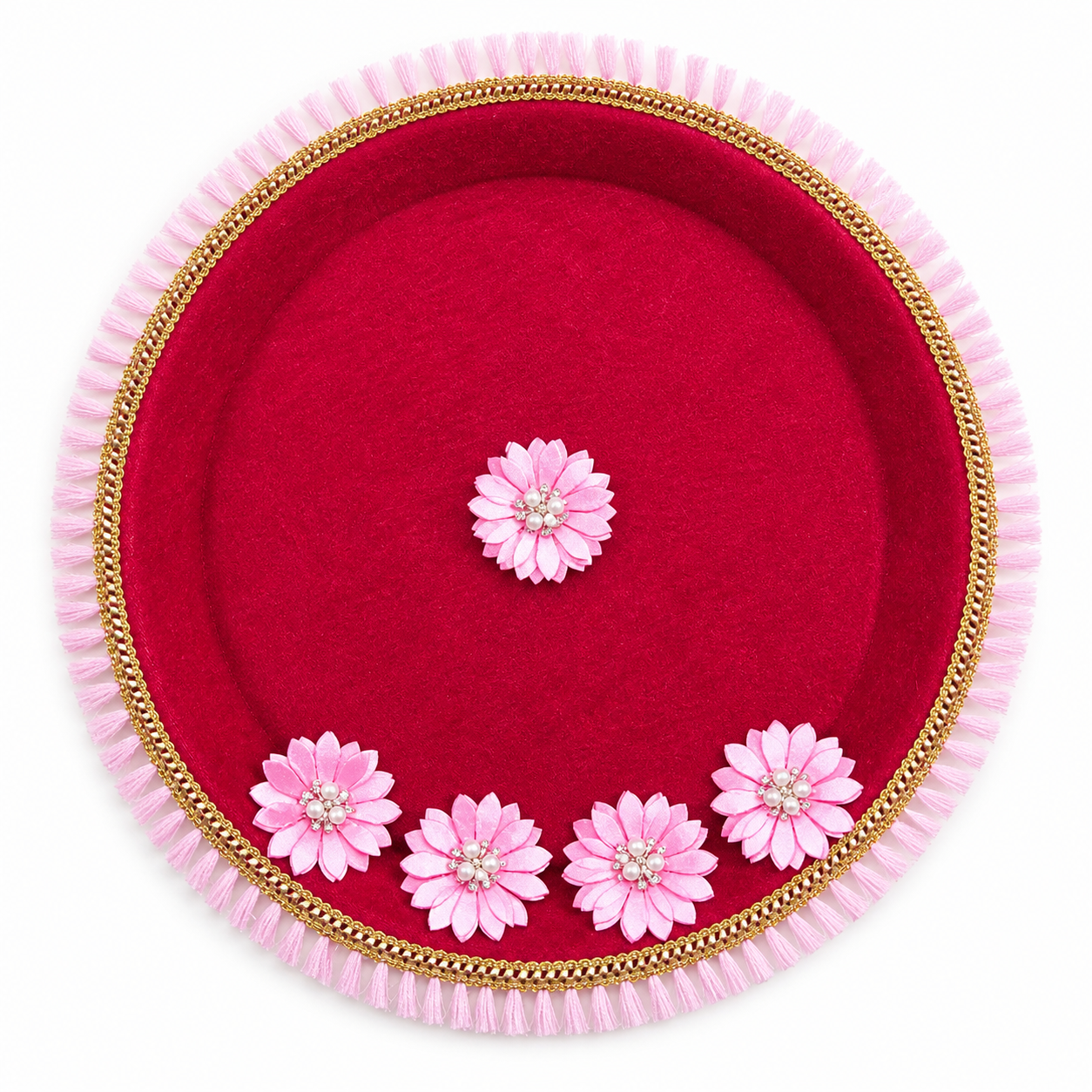 Floral Velvet Karwa Chauth Thali