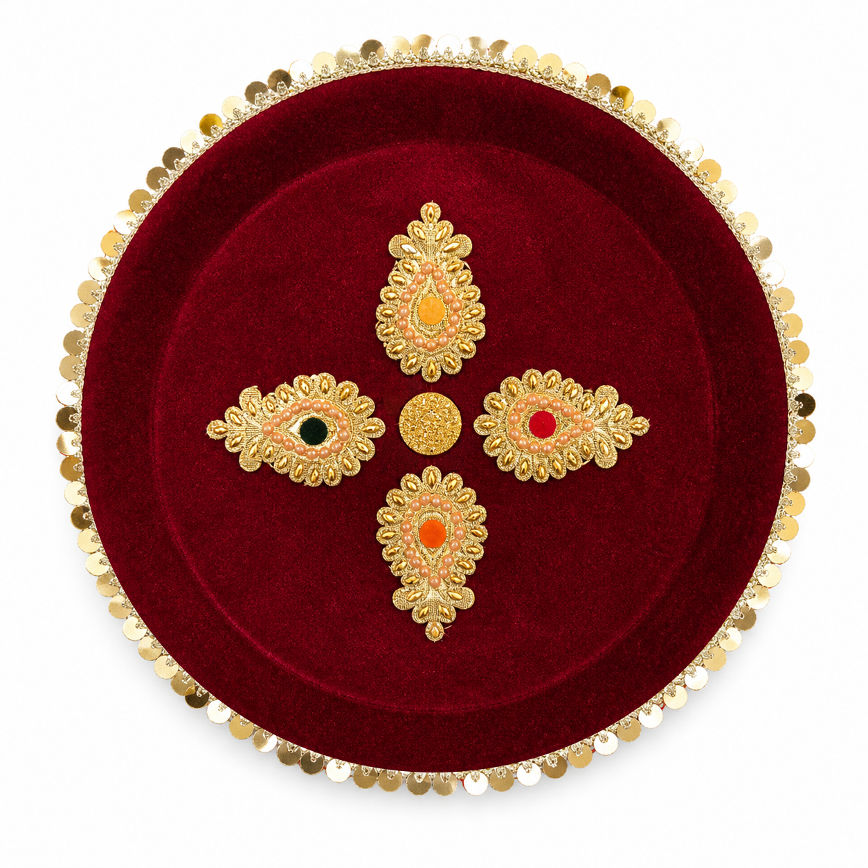 Designer Velvet Karwa Chauth Thali