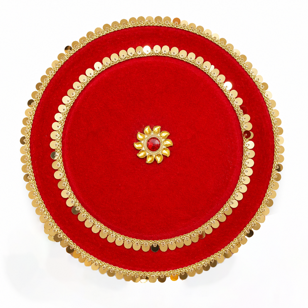 Classic Red Velvet Karwa Chauth Thali