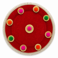 Colorful Pom-Pom Karwa Chauth Thali