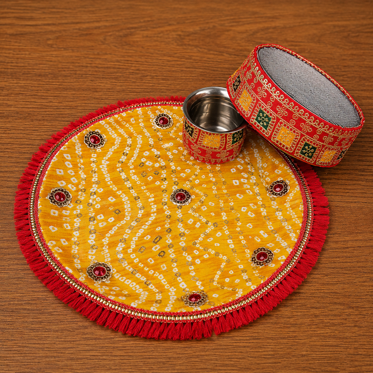 Bandhani Karwa Chauth Thali Set