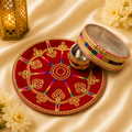 Vibrant Karwa Chauth Celebration Thali