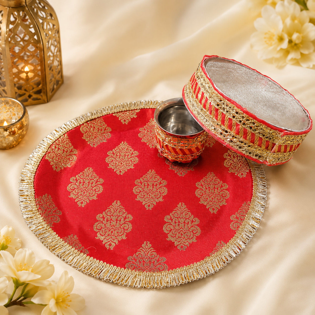 Elegant Karwa Chauth Ritual Thali