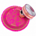 Pink Blossom Karwa Chauth Thali