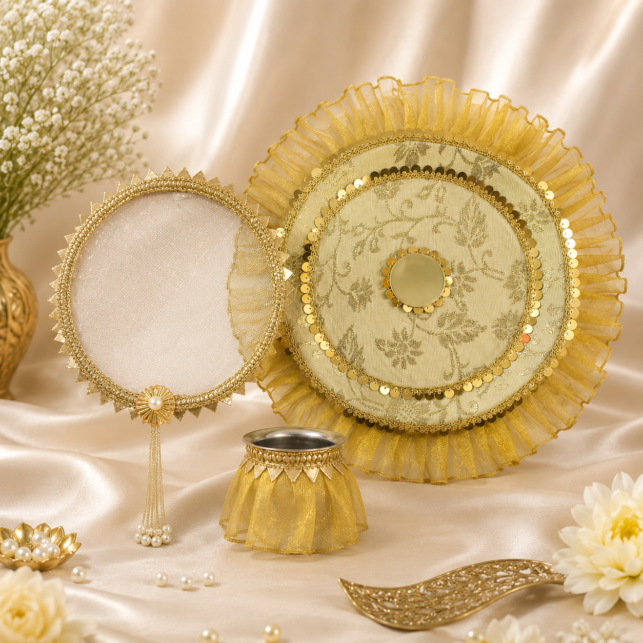 Golden Elegance Karwa Chauth Set