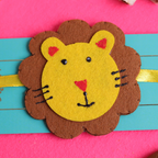 Handcrafted Lion Felt Kids Rakhi with Roli Chawal Set