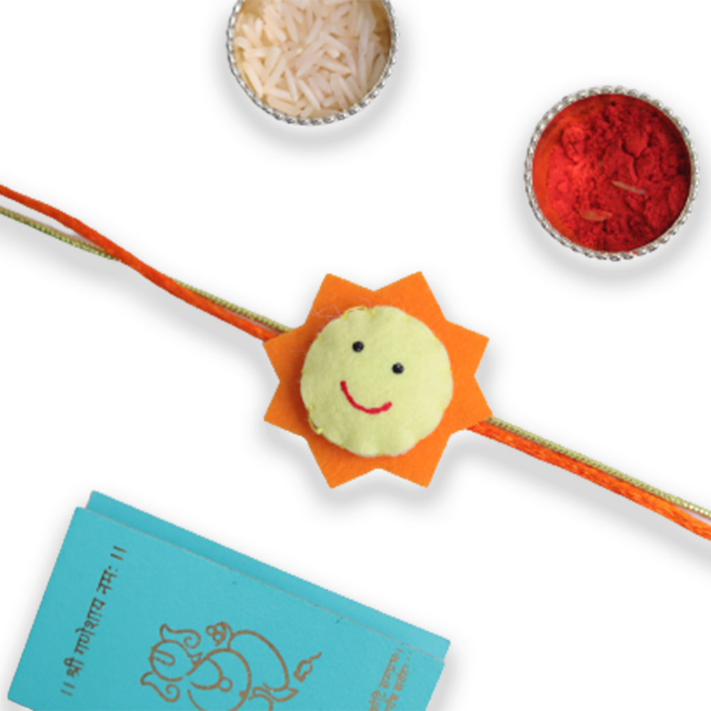 Handcrafted Felt Kids Rakhi with Roli Chawal Set