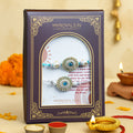 Designer Bhaiya Bhabhi Rakhi Set – Elegant Blue Stone & Pearl Raksha Bandhan Gift