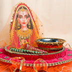 Handcrafted Royal Mehndi Thali Set – Artisanal Bridal Henna Platter for Wedding Rituals & Shagun Gifting