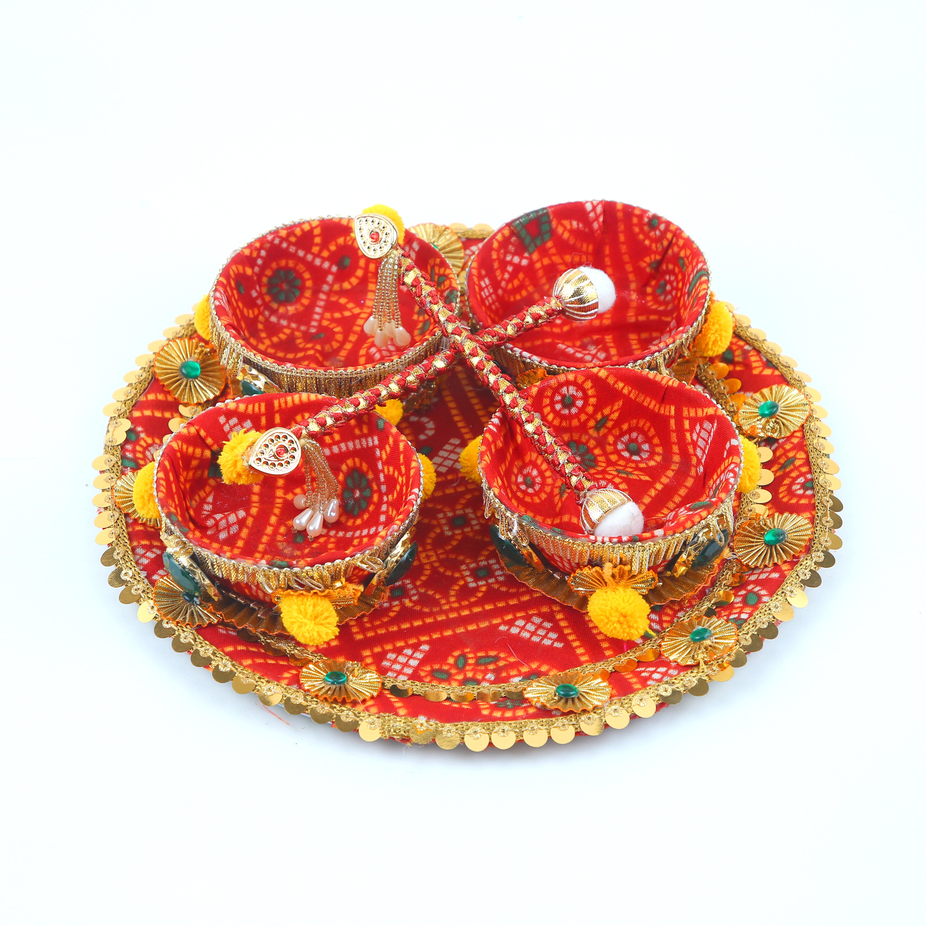 Premium Handcrafted Mehandi Thali – Traditional Henna Ceremony Decor