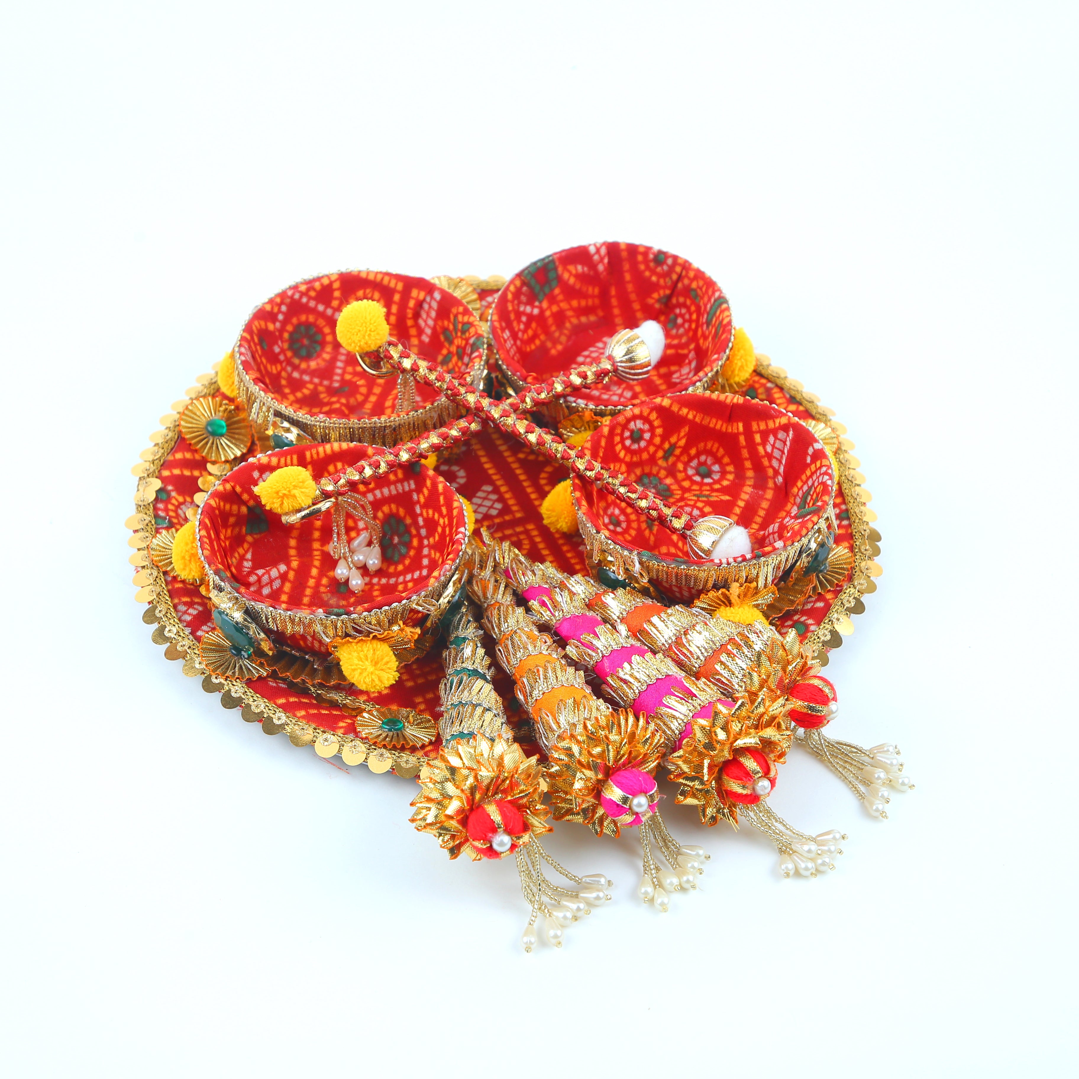 Premium Handcrafted Mehandi Thali – Traditional Henna Ceremony Decor