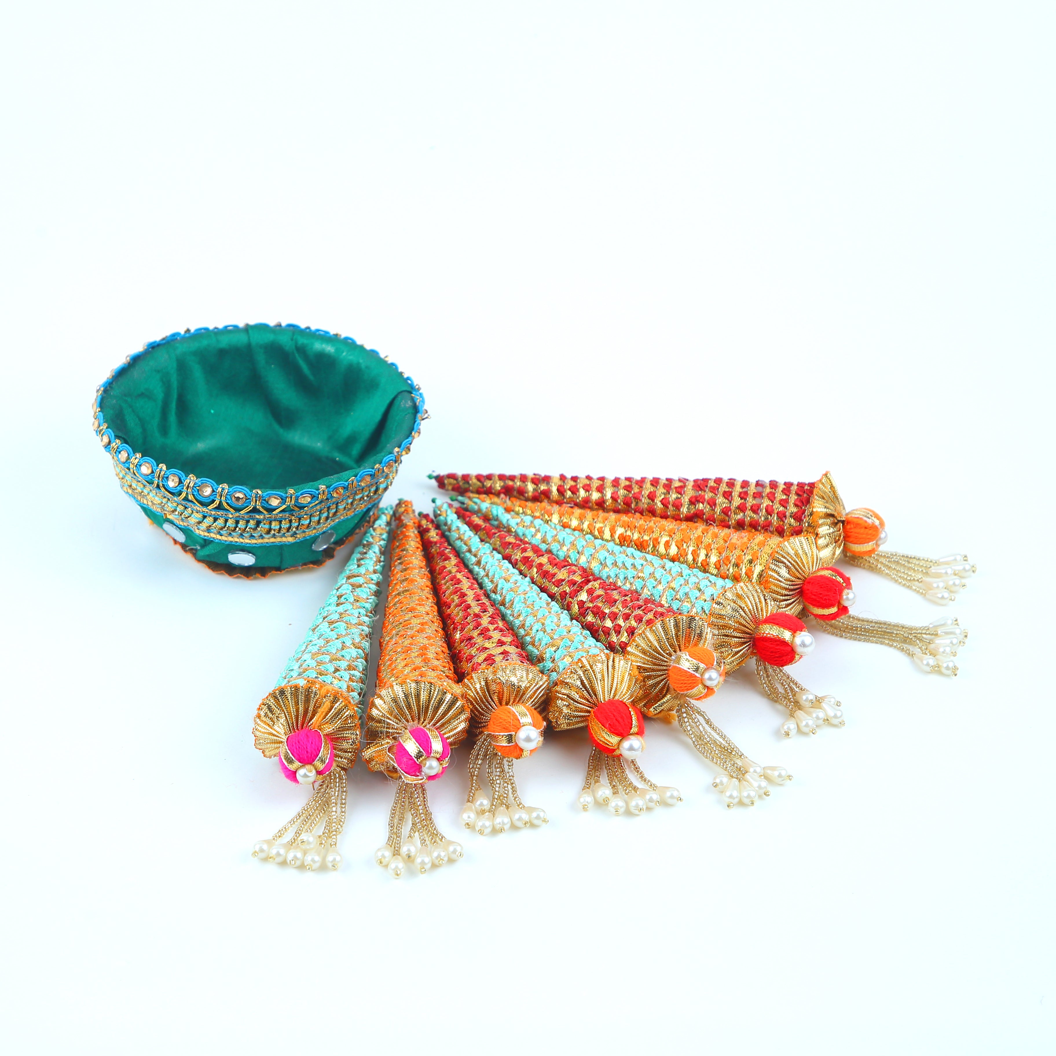 Premium Handcrafted Mehandi Thali – Traditional Henna Ceremony Decor