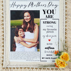 Personalized "Mother’s Day Post" Newspaper Frame – Rectangular Macramé Wall Art with Custom Photo and Heartfelt Message