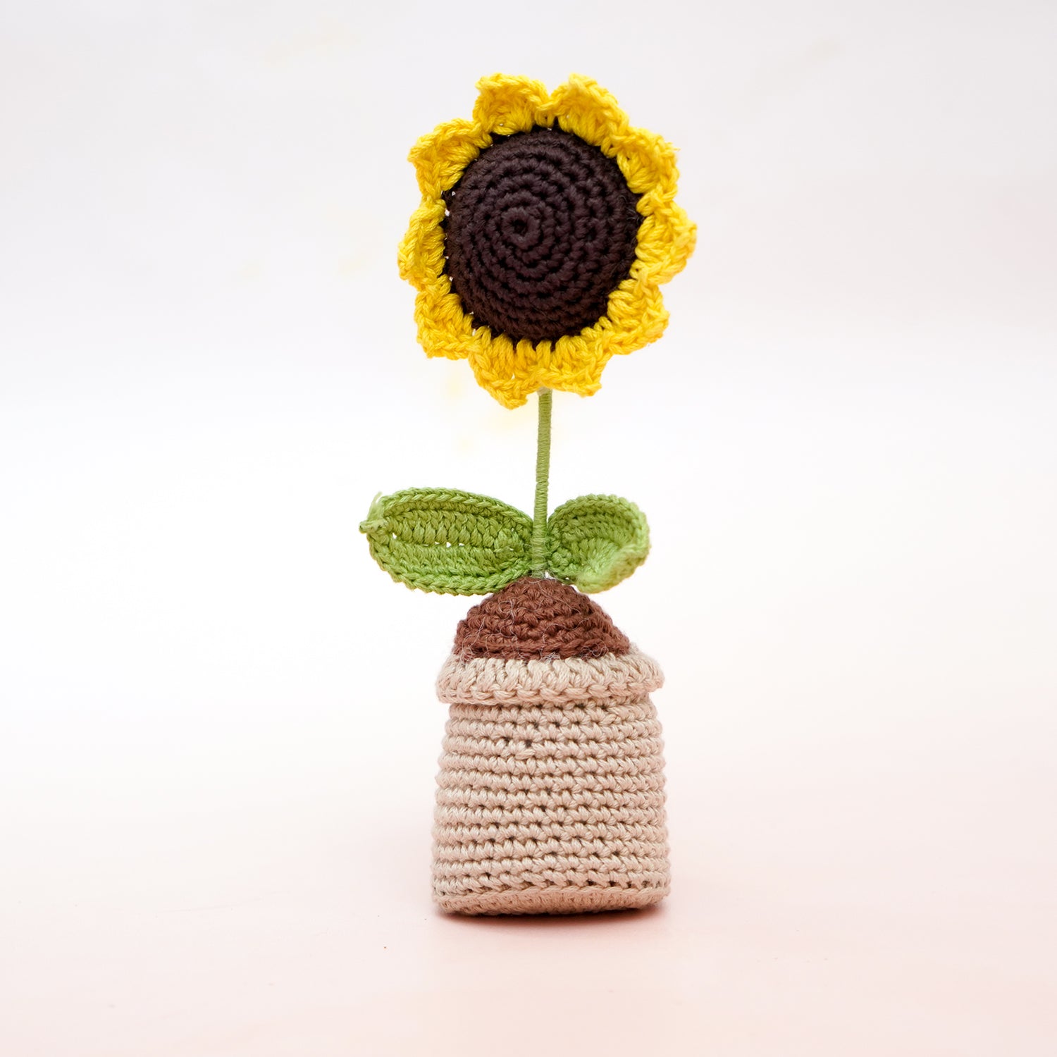 Radiant Sunflower Gift Hamper for Mom – Personalized 6x4 Table Top, 16" Ruffled Cushion, Crochet Sunflower & Soy Wax Candle in Handcrafted Kauna Box