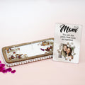 Handcrafted Rose Scented Wooden Soy Wax Candle Gift Set with Personalized Photo Stand – Timeless Tribute for Mom
