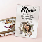 Handcrafted Rose Scented Wooden Soy Wax Candle Gift Set with Personalized Photo Stand – Timeless Tribute for Mom