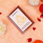 Handcrafted Evil Eye Rakhi & Triple-Strand Pearl Lumba Set with Coordinated Mini Puja Thali