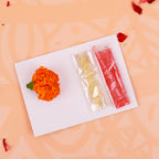 Navy & Bright Pink Bhaiya Bhabhi Rakhi Set with Designer Lumba and Ganesha Thali