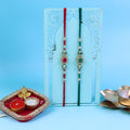 Set of 2 Premium Kundan & Meenakari Rakhi with Handcrafted Puja Thali