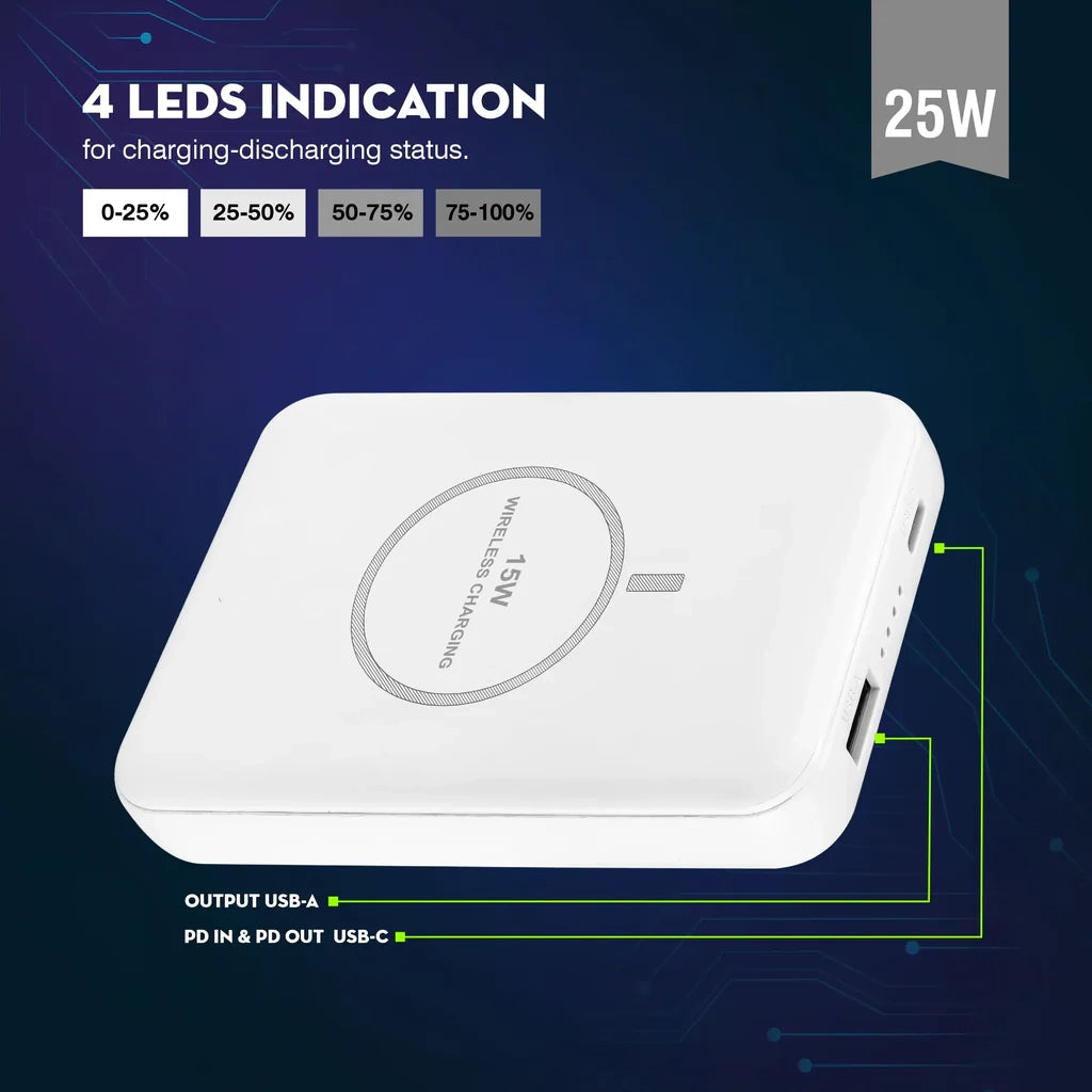 PB-180 10000mAh Power Bank – 25W Fast Charging with Wireless Support