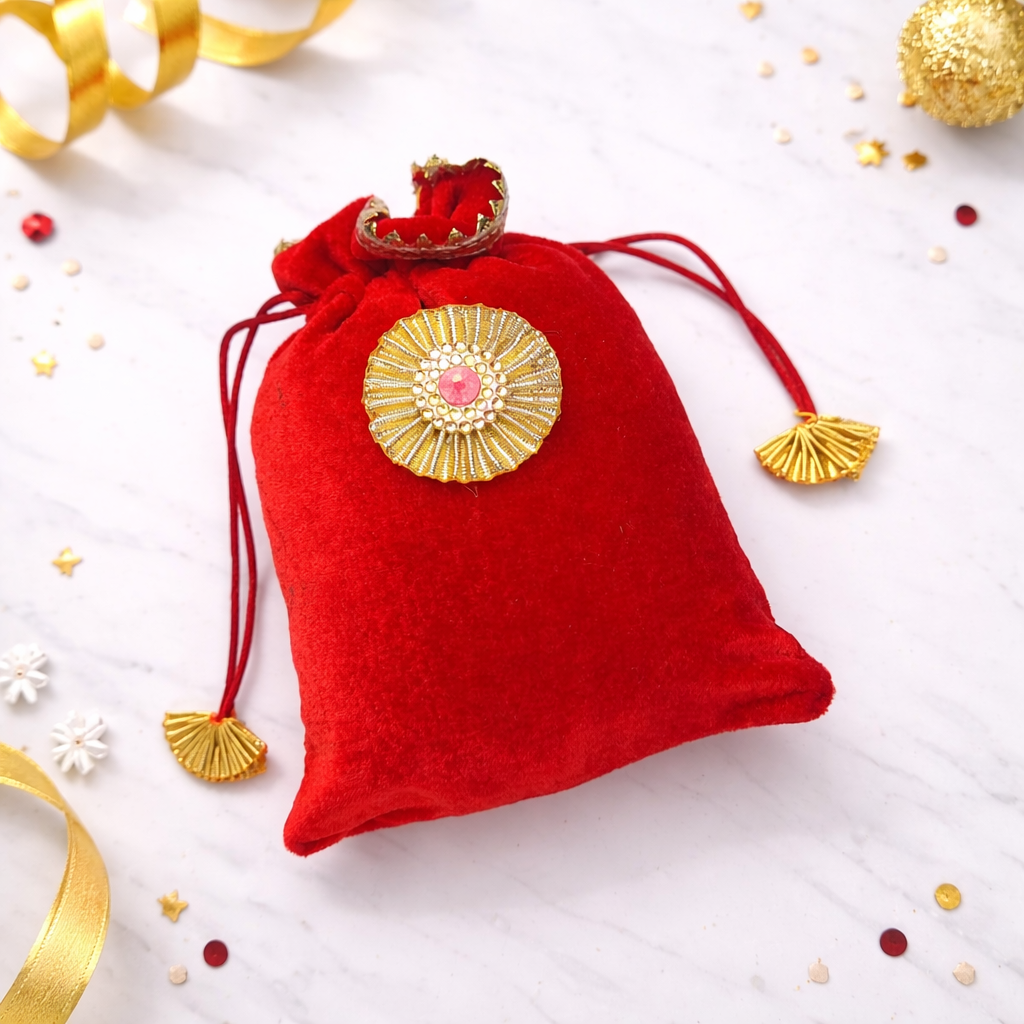 Premium Designer Velvet Potli Bag Set of 2