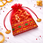 Premium Designer Net Potli Bag Set of 2 with Dry Fruits