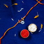 Sacred Silver Om Charm Rakhi – Handcrafted Spiritual Mauli Thread for Brother
