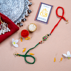 Sacred Silver Meenakari Square Rakhi – Traditional Handcrafted Designer Thread for Brother