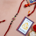 Sacred Silver Starburst Meenakari Rakhi – Handcrafted Traditional Designer Thread for Brother