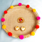 Handcrafted Jute Floral Bhai Dooj Thali Set – Sacred Mauli Thread (8-Inch)