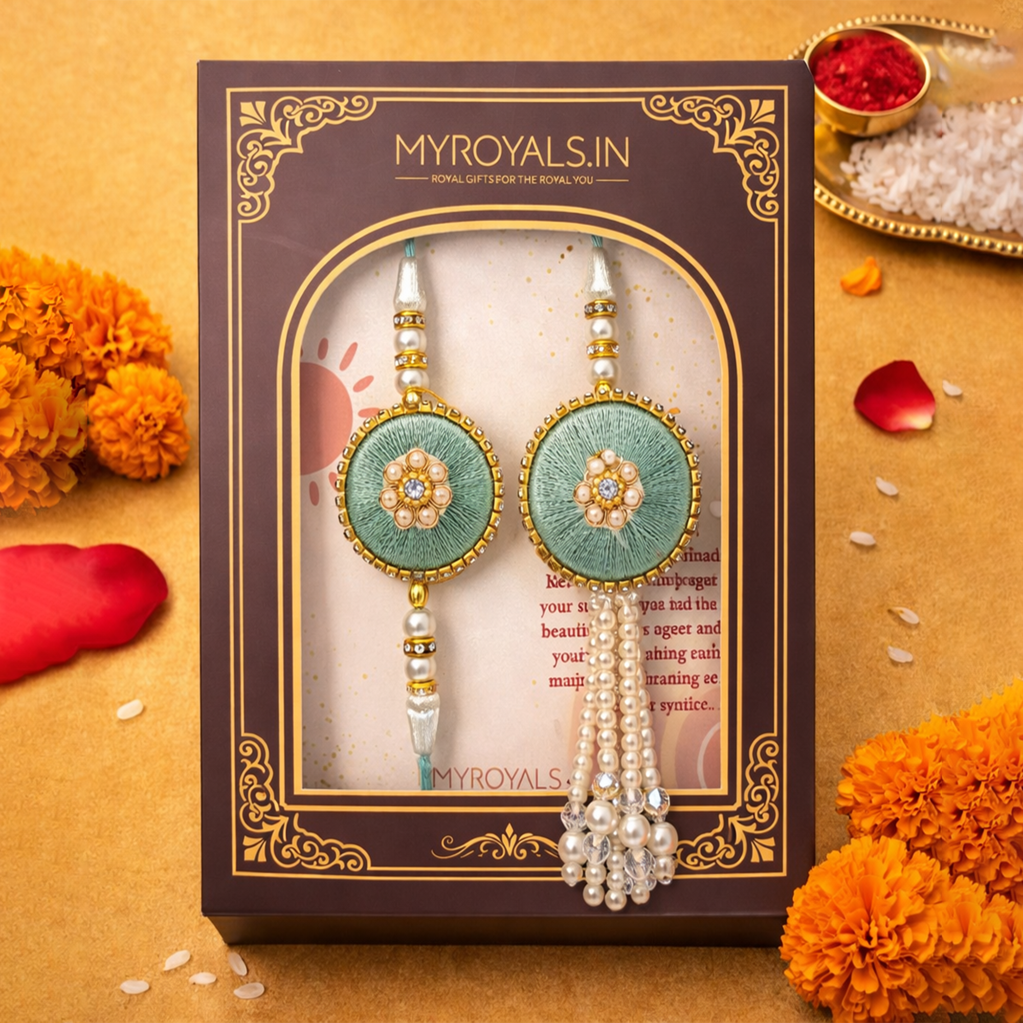 Sea Green Silk Bhaiya Bhabhi Set