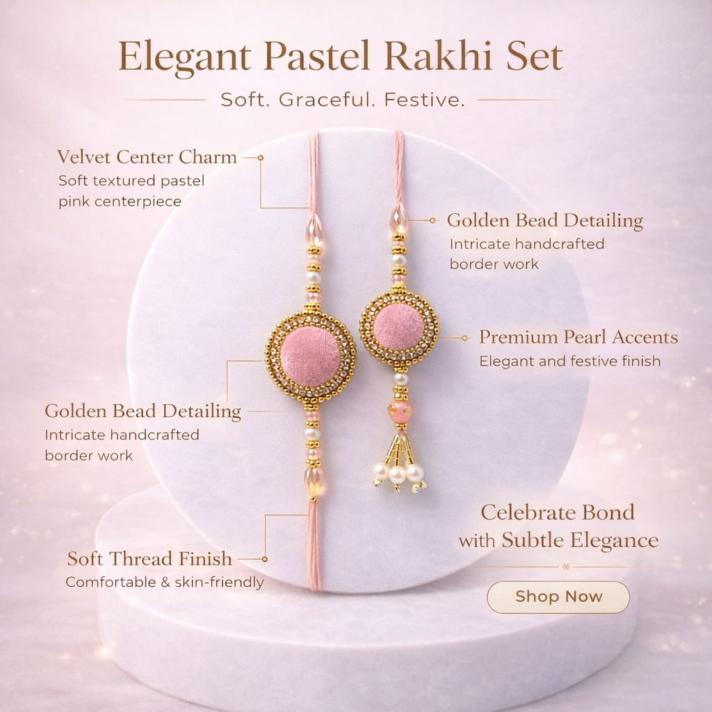 Pink Velvet Bhaiya Bhabhi Set