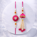 Magenta Silk Jhumka Bhaiya Bhabhi Set