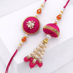 Magenta Silk Jhumka Bhaiya Bhabhi Set