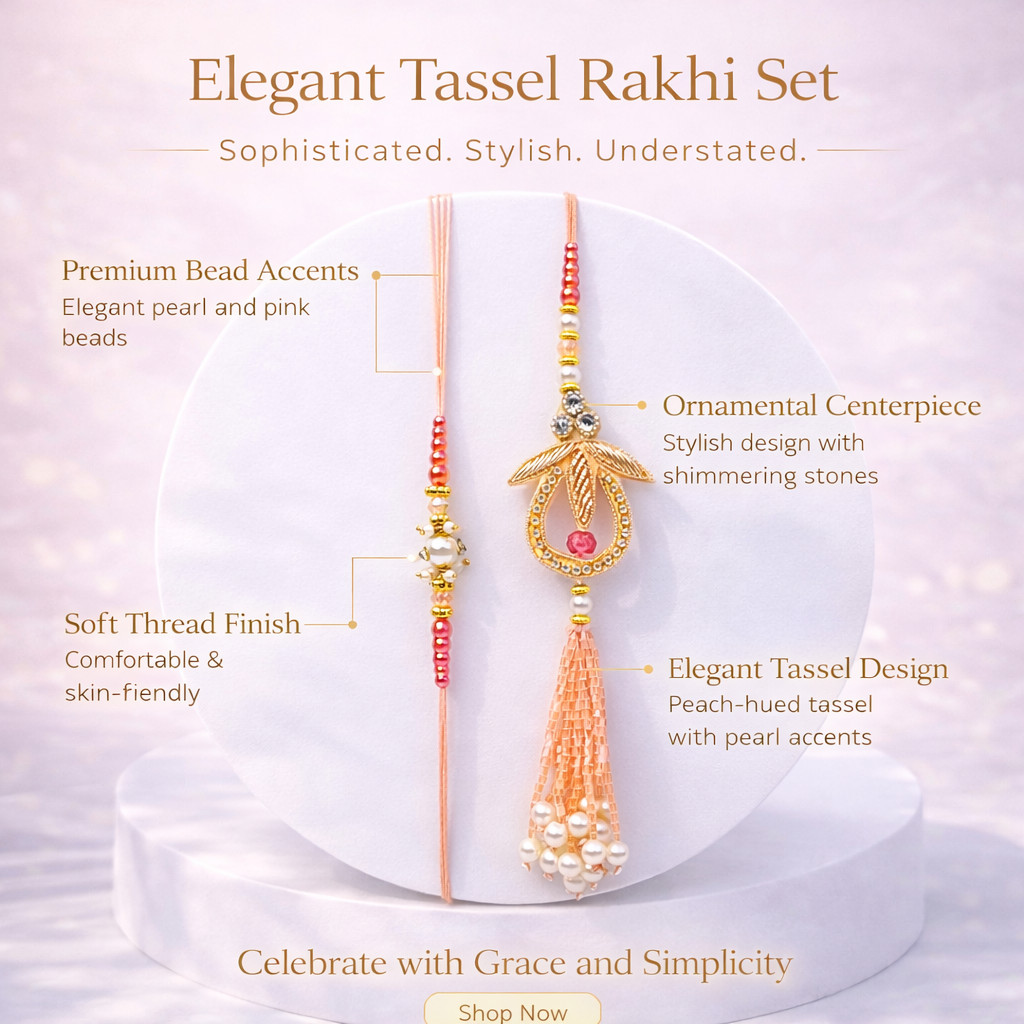Rose Gold Tassel Bhaiya Bhabhi Set