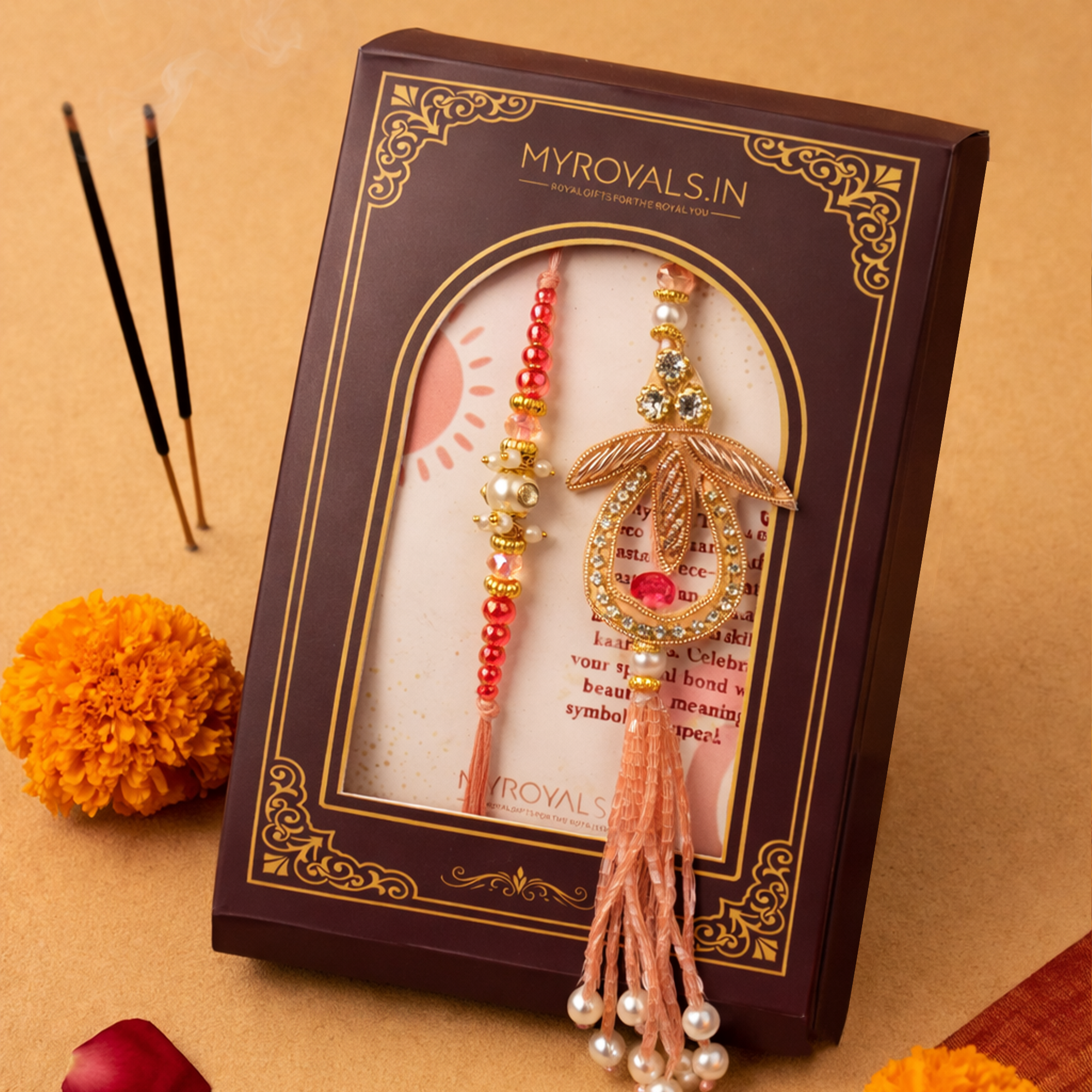 Rose Gold Tassel Bhaiya Bhabhi Set